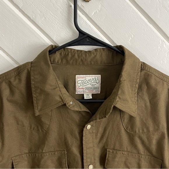 Tecovas Men's Flying-T Foundation Weight Pearl Snap Button Down Medium Beech - Picture 5 of 10